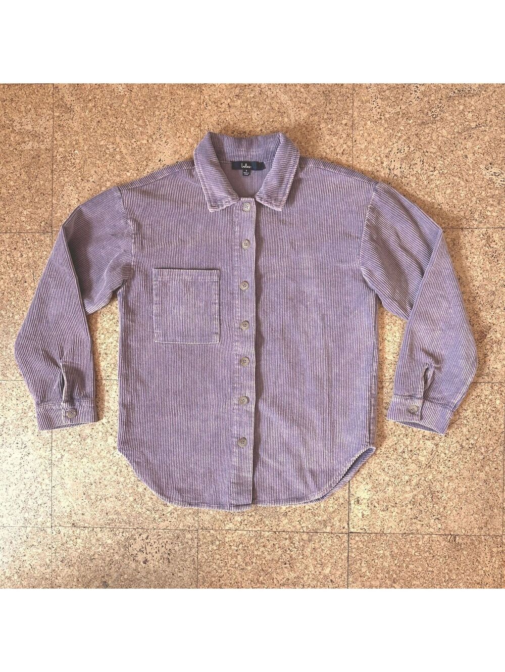 Lulus Mauve Lilac Corduroy Button Up Shacket Women's Small Cotton Overshirt NWT